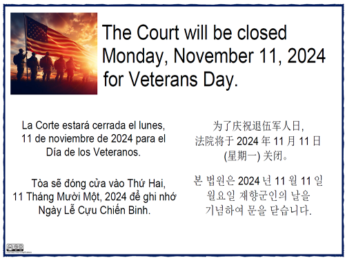 Veterans Day Closure